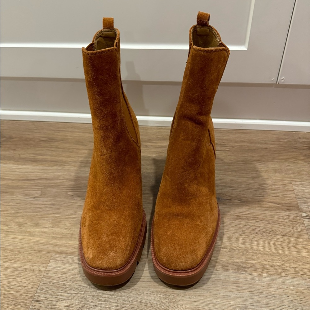 Sam Edelman Brown Suede Boots Size 8 - Picture 3 of 5